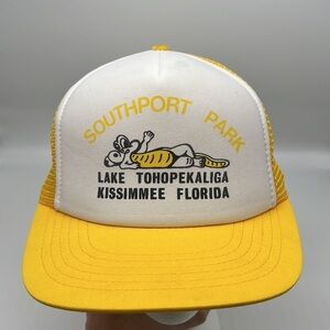 Designer Award - Vintage Southport Park Kissimmee Florida  Trucker Hat Onesize